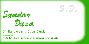 sandor dusa business card
