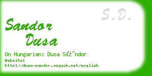 sandor dusa business card